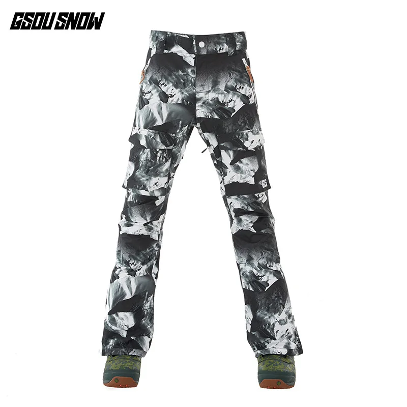GSOU SNOW Brand Winter Pofessional Ski Pants Men Snowboard Waterproof Windproof Skiing Snowboarding Trousers Sport Skiwear |