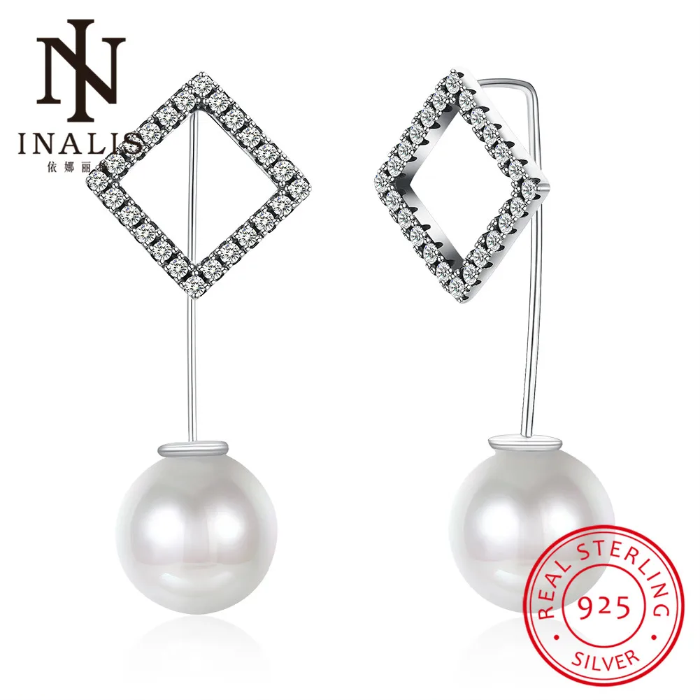 INALIS Silver Square Stud Earrings Zirconia Vintage Style Pearl Earrings For Women Girl Female Fine Jewelry Wedding Gift
INALIS Silver Square Stud Earrings Zirconia Vintage Style Pearl Earrings For Women Girl Female Fine Jewelry Wedding Gift