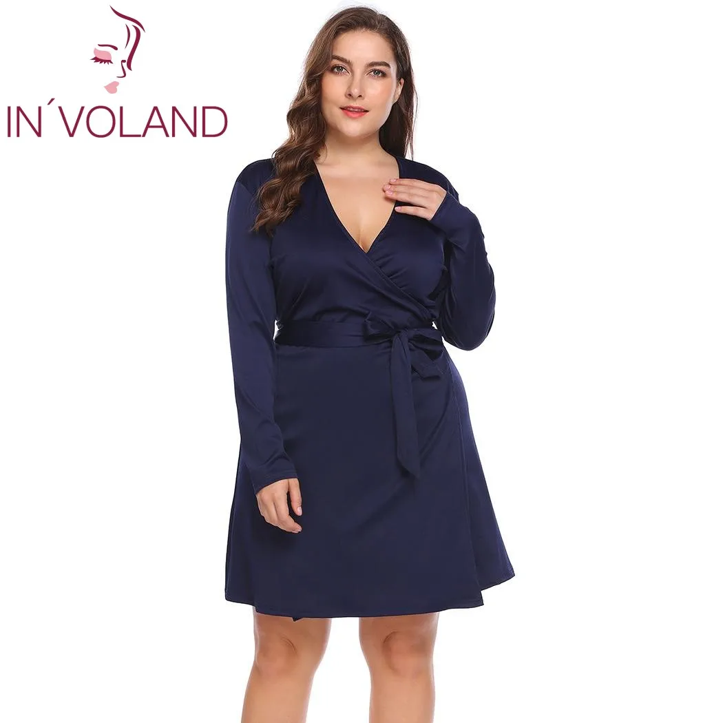 IN'VOLAND Plus Size 4XL Women's Large Dress Vintage Sexy Deep V-Neck Long Sleeve Slim Fit Party Belt Wrap Dresses Robe Big Size
IN'VOLAND Plus Size 4XL Women's Large Dress Vintage Sexy Deep V-Neck Long Sleeve Slim Fit Party Belt Wrap Dresses Robe Big Size