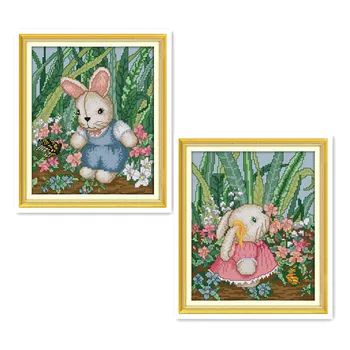 Flower Bunny cute rabbit needlework sewing embroidery, 11CT 14CT calico handmade DIY cross stitch kit painting
Flower Bunny cute rabbit needlework sewing embroidery, 11CT 14CT calico handmade DIY cross stitch kit painting
