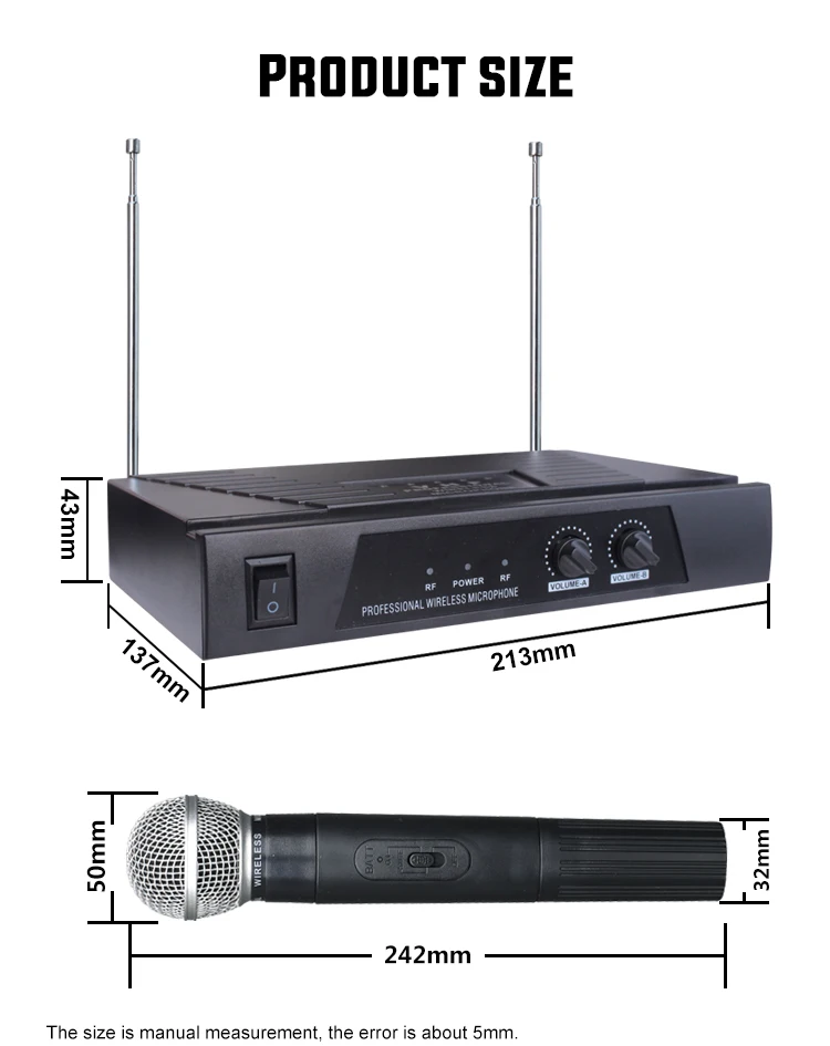 PA DJ Stage Party Club Wireless 2Channel Church UHF Dual Handheld Microphone Mic System Mikrofon MV-289
PA DJ Stage Party Club Wireless 2Channel Church UHF Dual Handheld Microphone Mic System Mikrofon MV-289