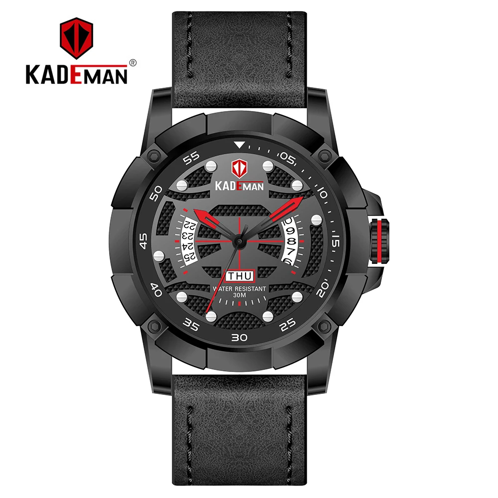 KADEMAN New Sale Sports Men Watches Waterproof Fashion Man Wristwatches TOP Brand Quality Quartz Watch Leather Relogio Masculino
KADEMAN New Sale Sports Men Watches Waterproof Fashion Man Wristwatches TOP Brand Quality Quartz Watch Leather Relogio Masculino