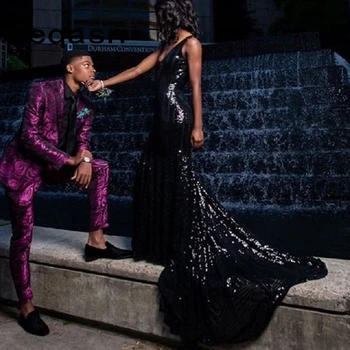 Sexy Backless Spaghetti Strap V-Neck Sparkly Long Black Prom Party Dress Mermaid Sequin Prom Dresses for Black Girls 2020
Sexy Backless Spaghetti Strap V-Neck Sparkly Long Black Prom Party Dress Mermaid Sequin Prom Dresses for Black Girls 2020