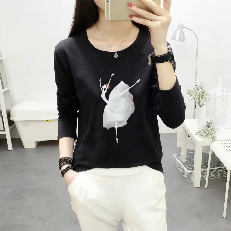 fashion Tee Shirt female Ballet girl Printed Women Long Sleeve T Shirt Womens Tops 2018 Cotton T-shirt casual Camisetas Mujer
fashion Tee Shirt female Ballet girl Printed Women Long Sleeve T Shirt Womens Tops 2018 Cotton T-shirt casual Camisetas Mujer