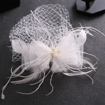Trendy Women Pearl Veil tiara White Feather Bride Hair Accessories Wedding Party Hairband Haipins Headpiece Hair Jewelry FD001
Trendy Women Pearl Veil tiara White Feather Bride Hair Accessories Wedding Party Hairband Haipins Headpiece Hair Jewelry FD001