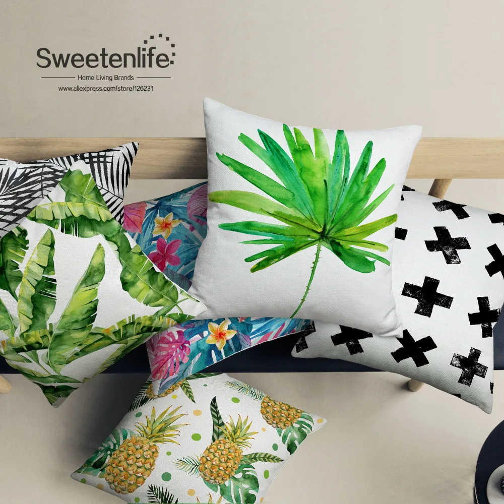 Sweetenlife Tropical plants Decorative Cushion Covers 60*60CM Cotton Linen Cushions Home Decor New Year 2018 Throw Pillow Covers
Sweetenlife Tropical plants Decorative Cushion Covers 60*60CM Cotton Linen Cushions Home Decor New Year 2018 Throw Pillow Covers