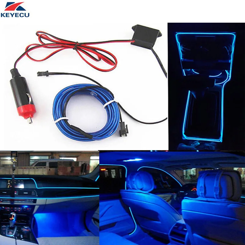 KEYECU 2M Flexible EL Neon Glow Light Strip For Car Interior Lighting Decorative with Car Cigarette Controller (Blue)
KEYECU 2M Flexible EL Neon Glow Light Strip For Car Interior Lighting Decorative with Car Cigarette Controller (Blue)