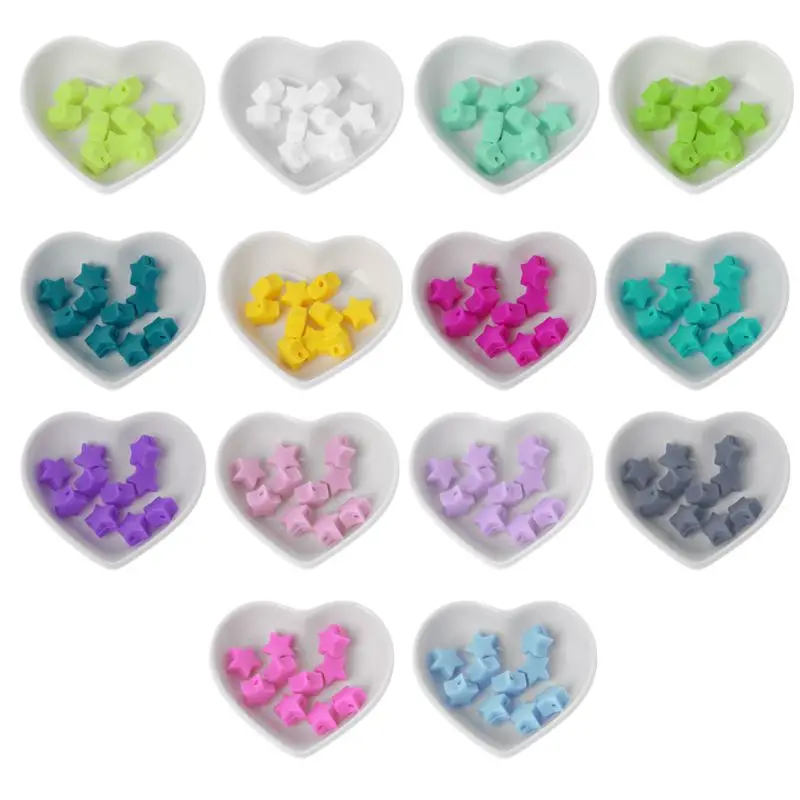 10 Pcs Star Silicone Beads Baby Teething Beads DIY Pacifier Chain Baby Teether Baby Tool
10 Pcs Star Silicone Beads Baby Teething Beads DIY Pacifier Chain Baby Teether Baby Tool