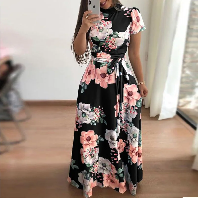 Plus Size 3XL Women Summer Long Dress Short Sleeve Casual Floral Print Boho Maxi Dress Elegant Party Dress Slim Vestido De Festa
Plus Size 3XL Women Summer Long Dress Short Sleeve Casual Floral Print Boho Maxi Dress Elegant Party Dress Slim Vestido De Festa