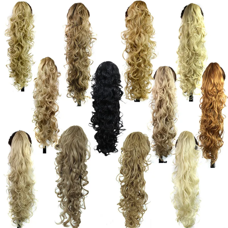 

Wigs Fashion new High Quality Long Clip-in Curly Claw Ponytail Clip In Hair Wavy Hairpiece Synthetic Wigs dropship Dec27
