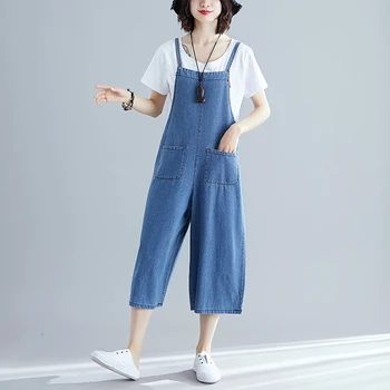 Casual Harajuku Hippie Boho Boyfriend Jeans Denim Pocket Blue Cotton Loose Baggy Wide Leg Pants Women Summer Overalls Capris
Casual Harajuku Hippie Boho Boyfriend Jeans Denim Pocket Blue Cotton Loose Baggy Wide Leg Pants Women Summer Overalls Capris