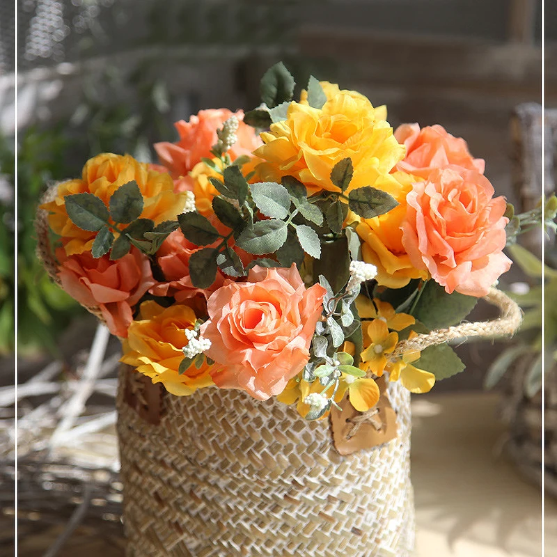 5 Head Continental Rose Artificial Flower Silk Bouquet Home Wedding Backdrop Wall Decoration Valentine's Day Gift Fake Flowers
5 Head Continental Rose Artificial Flower Silk Bouquet Home Wedding Backdrop Wall Decoration Valentine's Day Gift Fake Flowers