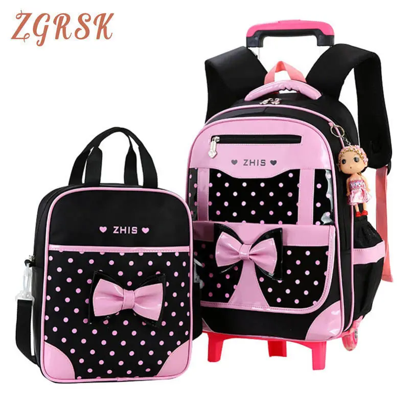 Girls Nylon Bookbag 2pcs/sets Removable Children School Back Pack Bag 6 Wheels Can Climb Stairs Waterproof Trolley Backpack
Girls Nylon Bookbag 2pcs/sets Removable Children School Back Pack Bag 6 Wheels Can Climb Stairs Waterproof Trolley Backpack