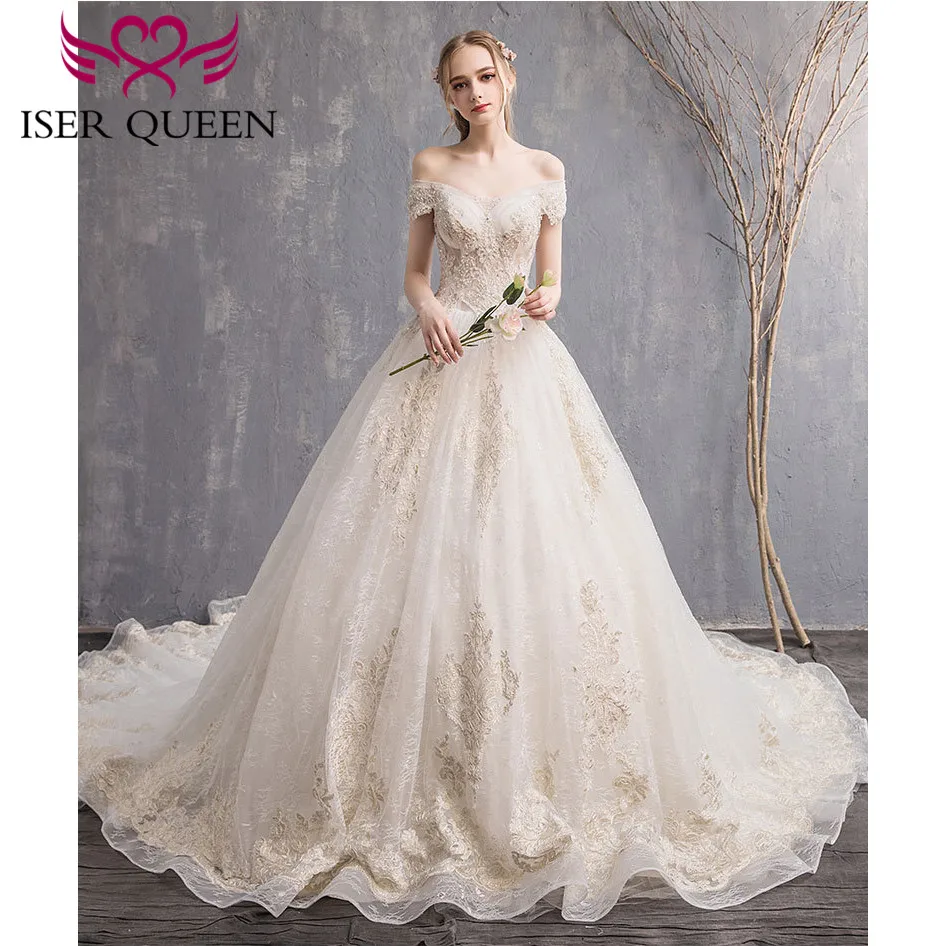 French Stylish Graceful Boat neckline Gorgeous Embroidery Beading and Sequined Dresses for Wedding Champagne Ball Gown WX0152
French Stylish Graceful Boat neckline Gorgeous Embroidery Beading and Sequined Dresses for Wedding Champagne Ball Gown WX0152