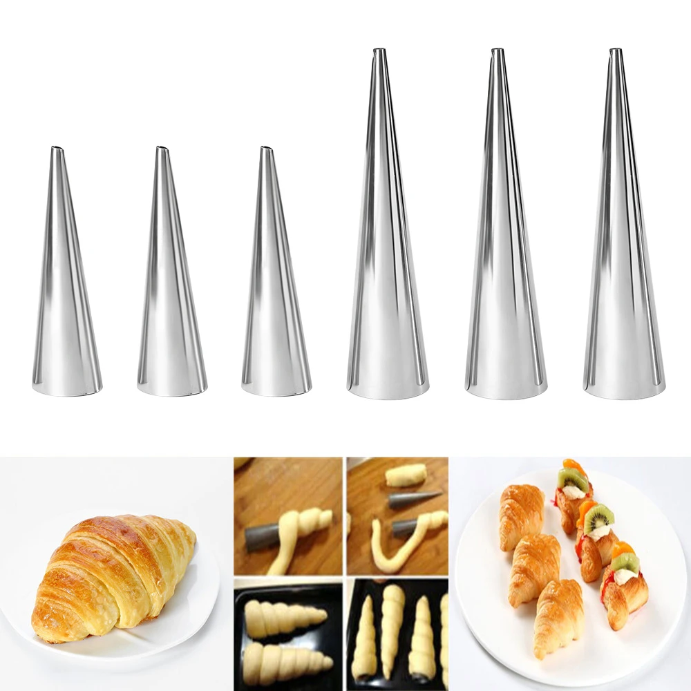 5pcs/set New 2*8cm/3*12cm DIY Baking Cones Stainless Steel Spiral Baked Croissants Tubes Horn Pastry Roll Cake Mold Bakeware
5pcs/set New 2*8cm/3*12cm DIY Baking Cones Stainless Steel Spiral Baked Croissants Tubes Horn Pastry Roll Cake Mold Bakeware
