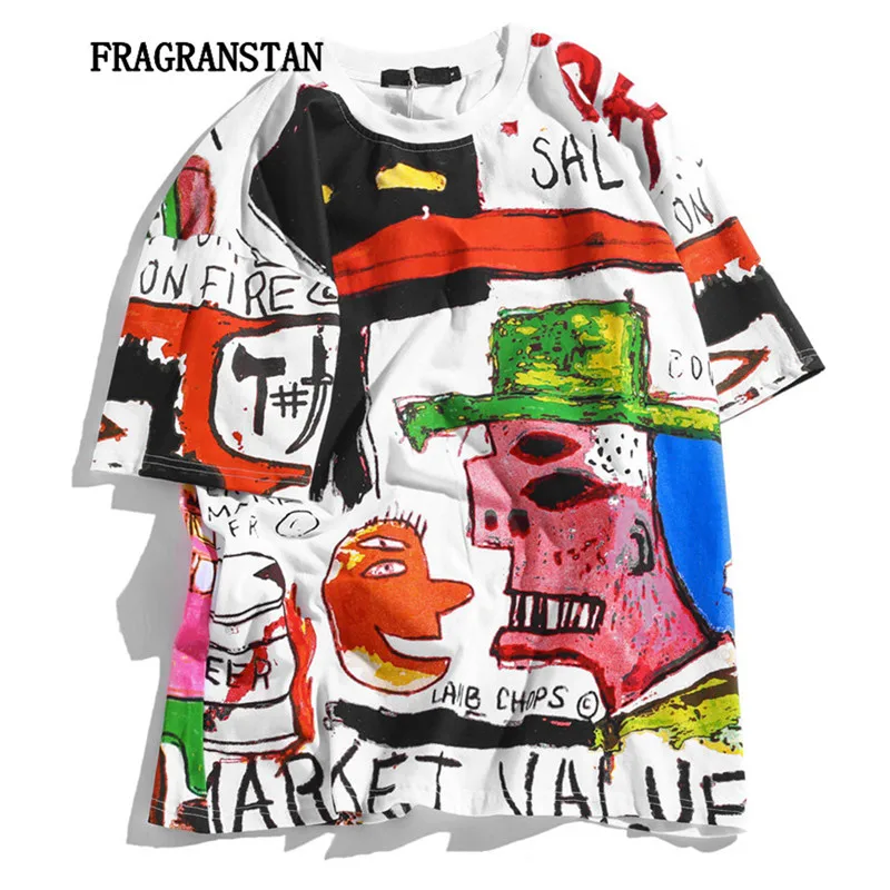 Women 2019 Spring Summer New O-Neck White T-Shirt Ladies Cartoon Graffiti Print Oversize Tees Female Loose Short Sleeve Top Q397
Women 2019 Spring Summer New O-Neck White T-Shirt Ladies Cartoon Graffiti Print Oversize Tees Female Loose Short Sleeve Top Q397