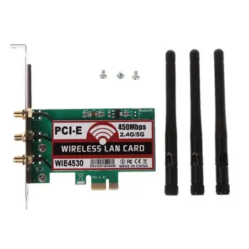 450Mbps Wireless WiFi Network Card PCI-Express Adapter Desktop Card for Intel 5300 with Compatible Slot PCI-E X1/X4/X8/X16
450Mbps Wireless WiFi Network Card PCI-Express Adapter Desktop Card for Intel 5300 with Compatible Slot PCI-E X1/X4/X8/X16