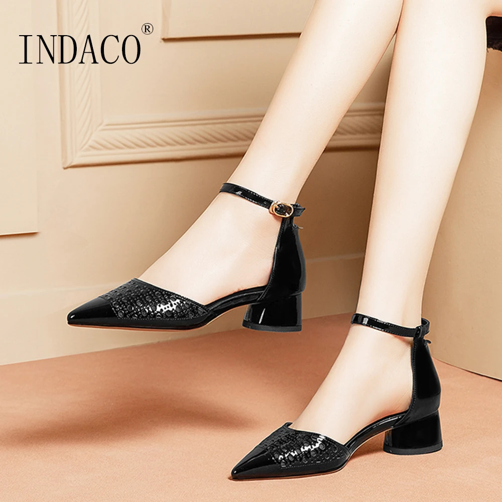 Women Shoes Summer Sandals Leather Ladies Sandals Pointed Toe Thick Heel Hollow Party Shoes Ankle Strap
Women Shoes Summer Sandals Leather Ladies Sandals Pointed Toe Thick Heel Hollow Party Shoes Ankle Strap
