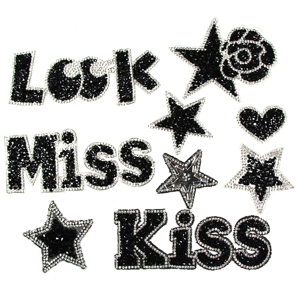 Glitter Rhinestones Patches Star Heart Letter Love Patch Sew On Applique Black Hot Fix Rhinestone Badge For Clothes Shoes Bags
Glitter Rhinestones Patches Star Heart Letter Love Patch Sew On Applique Black Hot Fix Rhinestone Badge For Clothes Shoes Bags