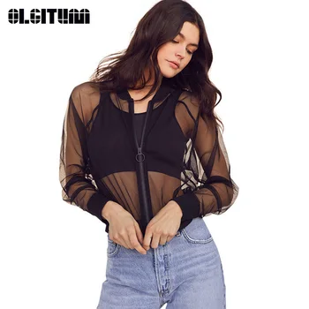 New 2020 Female Sexy Perspective Zipper Long-Sleeved Mesh Female Short Crop Top Women Thin Jacket JK730
New 2020 Female Sexy Perspective Zipper Long-Sleeved Mesh Female Short Crop Top Women Thin Jacket JK730