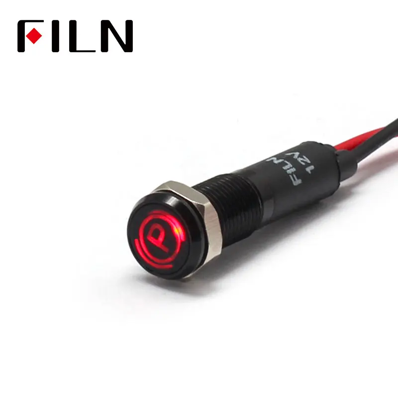 FILN 8mm Car dashboard Parking brake mark symbol led red yellow white blue green 12v led indicator light with 20cm cable
FILN 8mm Car dashboard Parking brake mark symbol led red yellow white blue green 12v led indicator light with 20cm cable