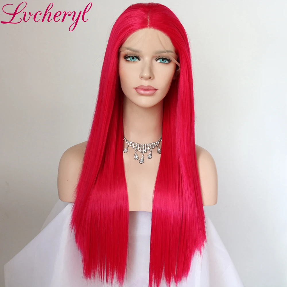 Lvcheryl Natural Long Silky Straight Rose Red Color Heat Resistant Synthetic Lace Front Wigs Cosplay Party Makeup Wigs
Lvcheryl Natural Long Silky Straight Rose Red Color Heat Resistant Synthetic Lace Front Wigs Cosplay Party Makeup Wigs