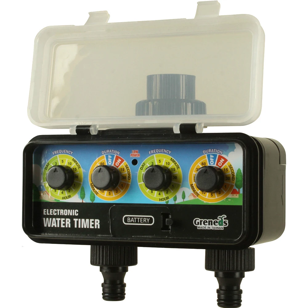 Solar electronic water timer with rain sensor function 2 outlets,adopt solenoid valve,4 rotary dials(batteries are not included)
Solar electronic water timer with rain sensor function 2 outlets,adopt solenoid valve,4 rotary dials(batteries are not included)
