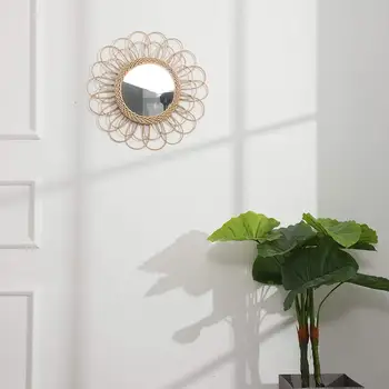 Hanging Mirror Rattan Sunflower Circular Wall Mirror Decor Boho Wicker Dressing Makeup Mirrors YU-Home
Hanging Mirror Rattan Sunflower Circular Wall Mirror Decor Boho Wicker Dressing Makeup Mirrors YU-Home