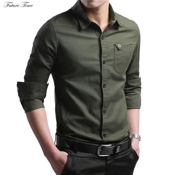 Men Shirts Military Long Sleeve Cotton Casual Army Green Slim Man Outwear Brand Clothing Business Shirt Solid Color C1846
Men Shirts Military Long Sleeve Cotton Casual Army Green Slim Man Outwear Brand Clothing Business Shirt Solid Color C1846