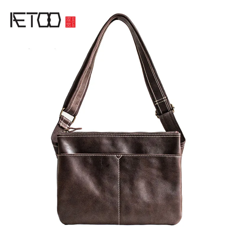 AETOO First layer of leather men's Messenger bag leather shoulder bag portable bag ipad package
AETOO First layer of leather men's Messenger bag leather shoulder bag portable bag ipad package
