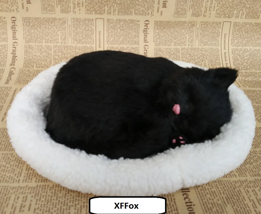 Новая Реалистичная дышащая модель кошки на коврике пластиковая и пуховая кукла в