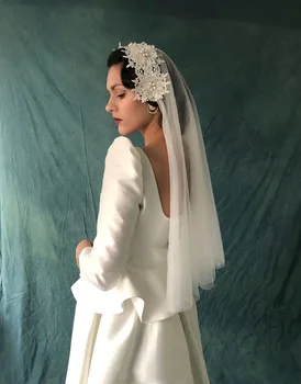 Bridal veil Two Layers Cut edge Wedding Veil Lace Flower Soft Tulle Bridal Veil For Wedding Dress 
Bridal veil Two Layers Cut edge Wedding Veil Lace Flower Soft Tulle Bridal Veil For Wedding Dress