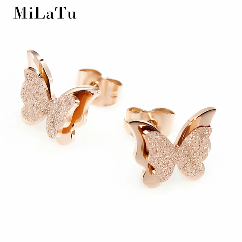 Rose Gold Silver Color Double Butterfly Stud Earrings For Women Girls Stainless Steel Stud Earrings Child Jewelry E034R
Rose Gold Silver Color Double Butterfly Stud Earrings For Women Girls Stainless Steel Stud Earrings Child Jewelry E034R