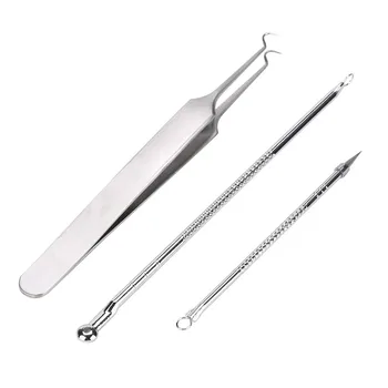 3Pcs Stainless Blackhead Facial Acne Spot Pimple Remover Extractor Tool 1x Tweezer+Acne Needle+Blackhead Remover #L30
3Pcs Stainless Blackhead Facial Acne Spot Pimple Remover Extractor Tool 1x Tweezer+Acne Needle+Blackhead Remover #L30