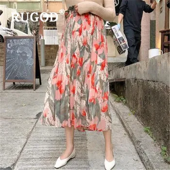 RUGOD 2019 New fashion floral print pleated skirt Elastic waist slim casual faldas largas mujer casual long skirt
RUGOD 2019 New fashion floral print pleated skirt Elastic waist slim casual faldas largas mujer casual long skirt