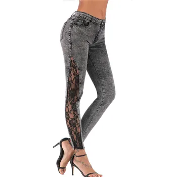 Women's Jeans 2019 New Women's Stitching Lace Trim Stretch Jeans Breathable Denim Pants Black Grey Jeans More Sizes M-XXL
Women's Jeans 2019 New Women's Stitching Lace Trim Stretch Jeans Breathable Denim Pants Black Grey Jeans More Sizes M-XXL