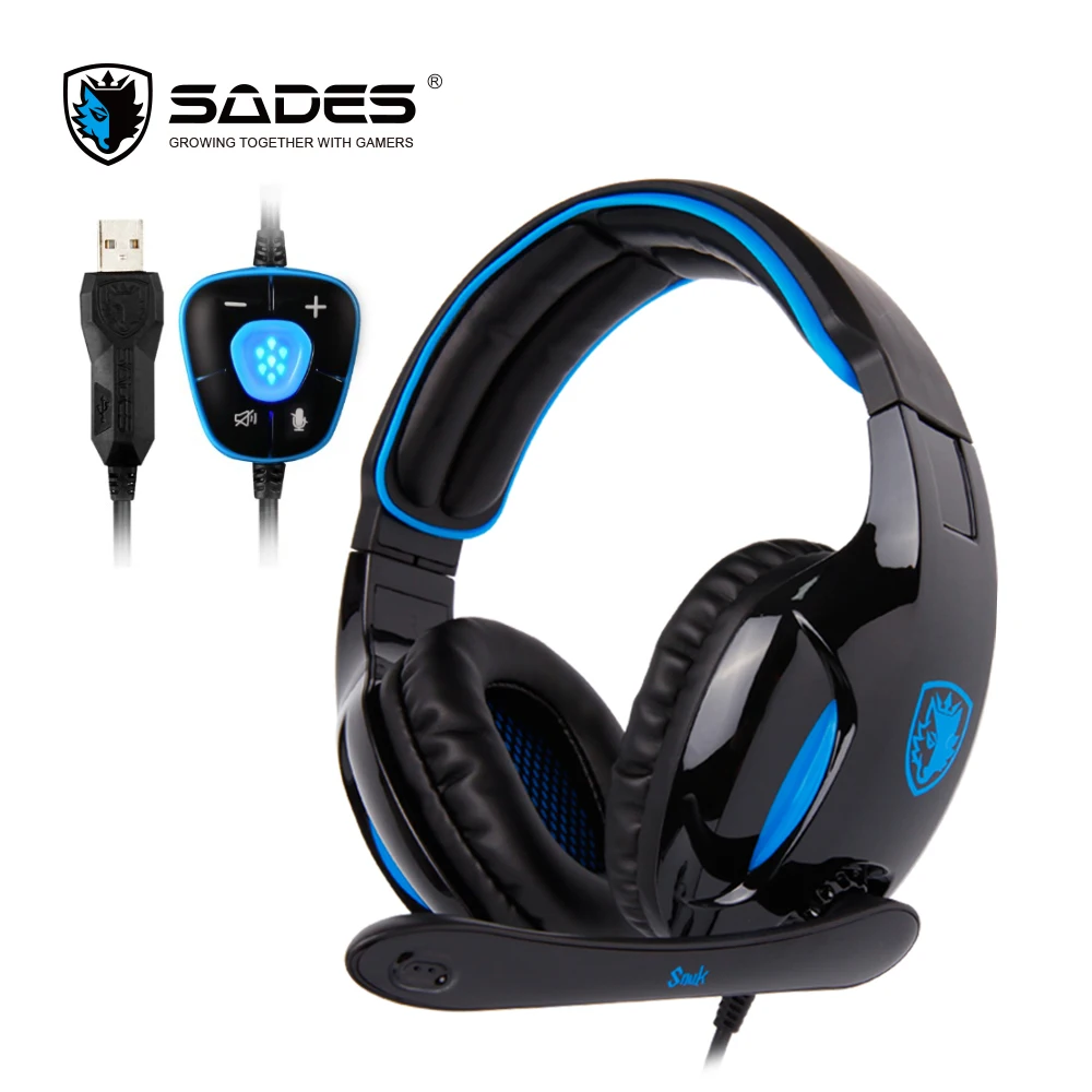 SADES SNUK игровая гарнитура USB наушники Виртуальная 7 1 объемный звук геймерские