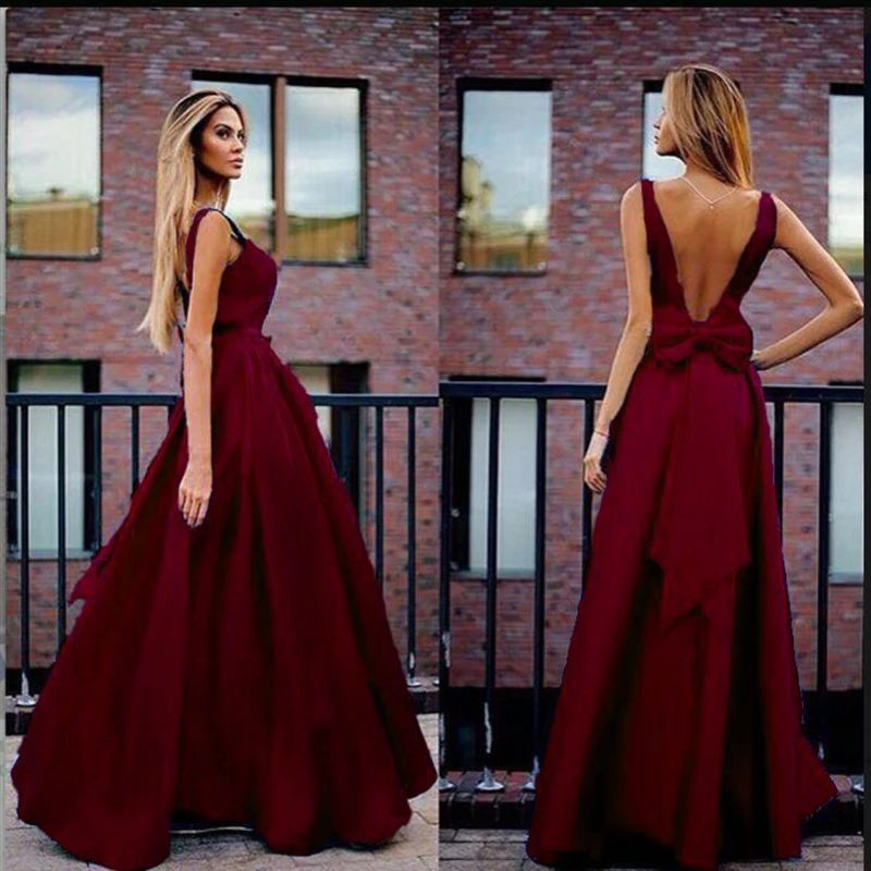 Raisevern Sexy V-Neck Pleated Maxi Backless Bow Dress Elegant Women Formal Prom Party Maxi Dresses Red A-Line Vestidos De Fiesta
Raisevern Sexy V-Neck Pleated Maxi Backless Bow Dress Elegant Women Formal Prom Party Maxi Dresses Red A-Line Vestidos De Fiesta