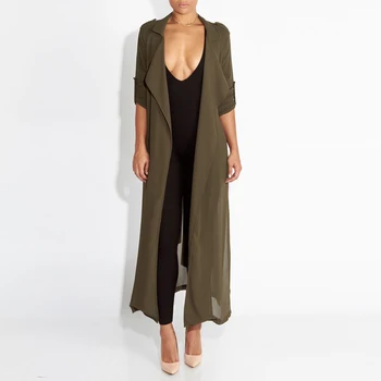 Spring Summer Thin Women Coat Sunscreen Long Trench Coat Windbreaker Casual Fashion Streetwear European and American Style B703
Spring Summer Thin Women Coat Sunscreen Long Trench Coat Windbreaker Casual Fashion Streetwear European and American Style B703
