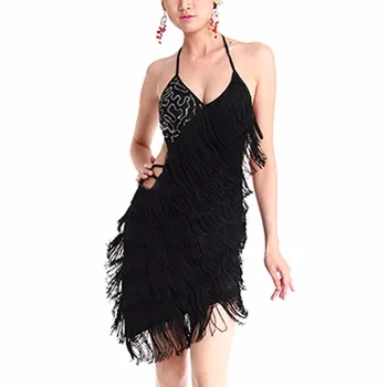 Fashion Women Latin Dance Dress Tassel Fringe Sequins Decorate Backless Latin Dancing Dresses
Fashion Women Latin Dance Dress Tassel Fringe Sequins Decorate Backless Latin Dancing Dresses