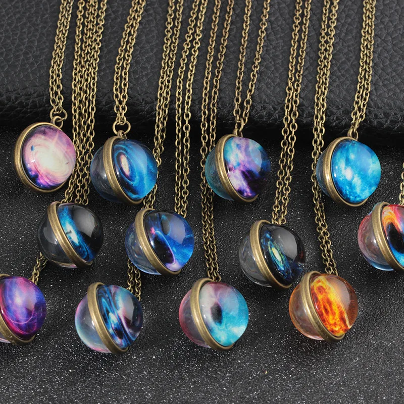 Vintage Solar System Galaxy Planet Universe Necklace Double Side Glass Ball Chain Necklaces Pendants Fashion 2019 Jewelry
Vintage Solar System Galaxy Planet Universe Necklace Double Side Glass Ball Chain Necklaces Pendants Fashion 2019 Jewelry