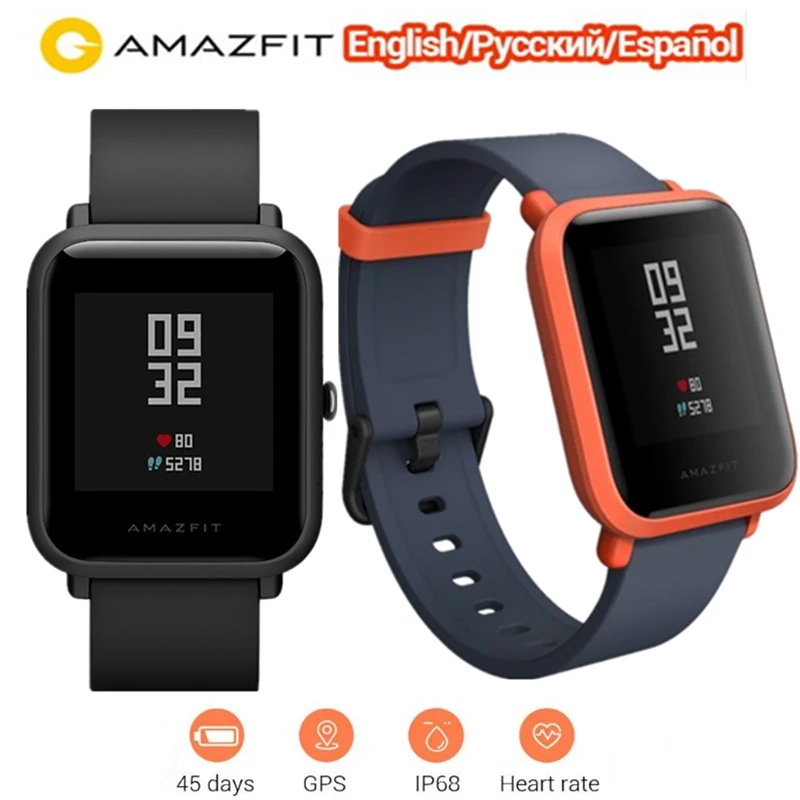 Amazfit Bip GPS Smart Watch Men Amazfit IP68 Sport Smartwatch Xiaomi Heart Rate Compass 45 Days Standby IP68 Global Version
Amazfit Bip GPS Smart Watch Men Amazfit IP68 Sport Smartwatch Xiaomi Heart Rate Compass 45 Days Standby IP68 Global Version