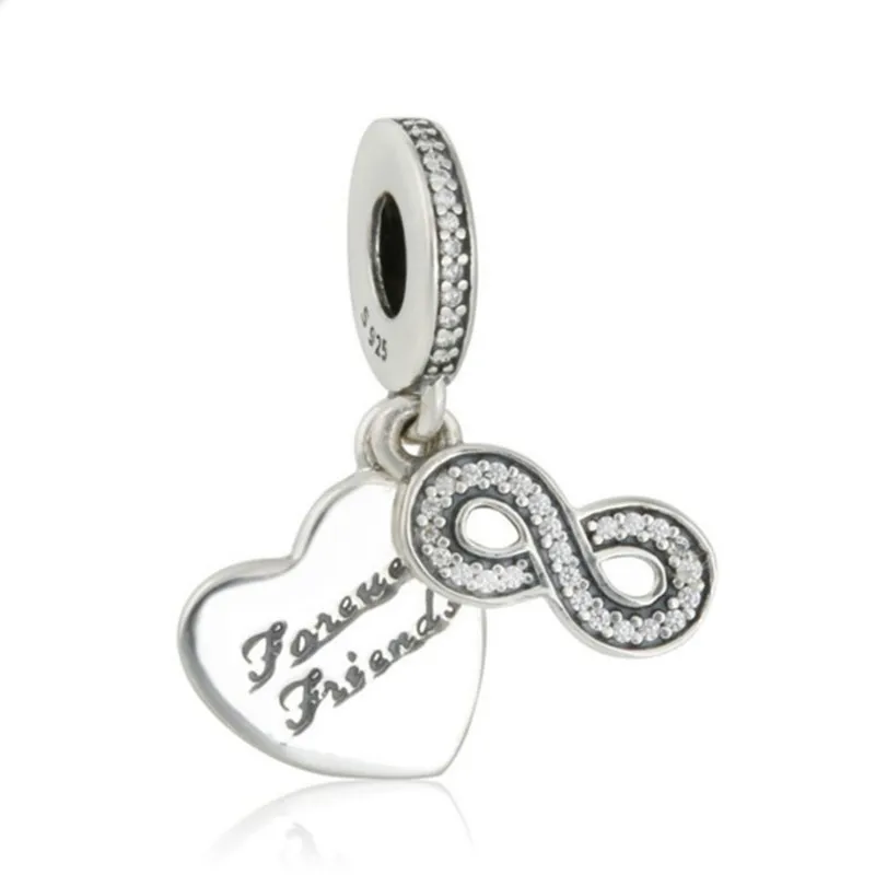 Original 925 Sterling Silver Infinity Sign Forever Friends Heart Pendant Charm Beads For Jewelry Making Fit Pandora Bracelets
Original 925 Sterling Silver Infinity Sign Forever Friends Heart Pendant Charm Beads For Jewelry Making Fit Pandora Bracelets