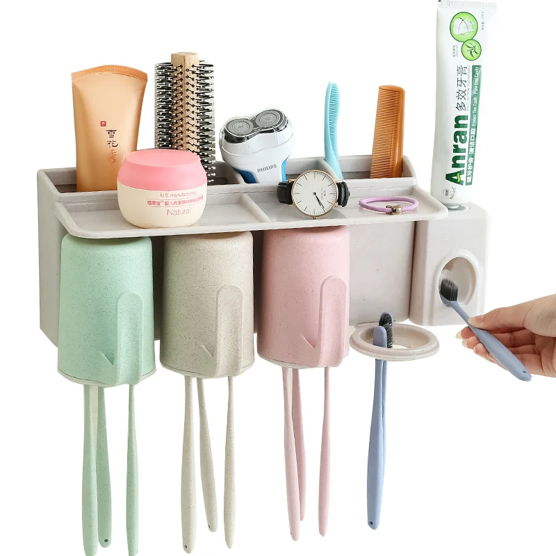 Wheat Fiber Automatic Toothpaste Dispenser Family Toothbrush Holder set High Quality Bathroom sets
Wheat Fiber Automatic Toothpaste Dispenser Family Toothbrush Holder set High Quality Bathroom sets