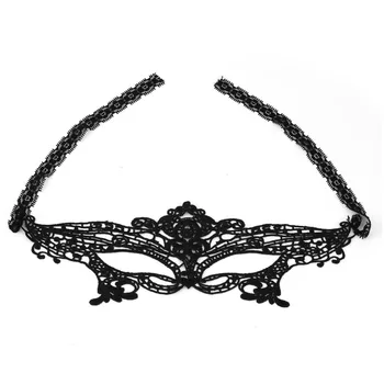 

Halloween Masquerade Sexy Lady Black Lace Eye Mask Hollow Out Catwoman Veil Masquerade Party Fancy Dress Costume