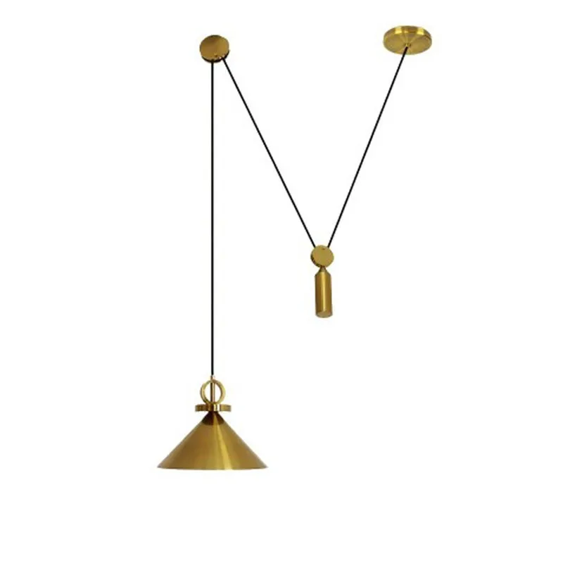 Wrought Iron Electroplating Gold Conical Shade LED E27 Cord Ging Lights Pulley Up Down Adjustable Ceiling Pendant
Wrought Iron Electroplating Gold Conical Shade LED E27 Cord Ging Lights Pulley Up Down Adjustable Ceiling Pendant
