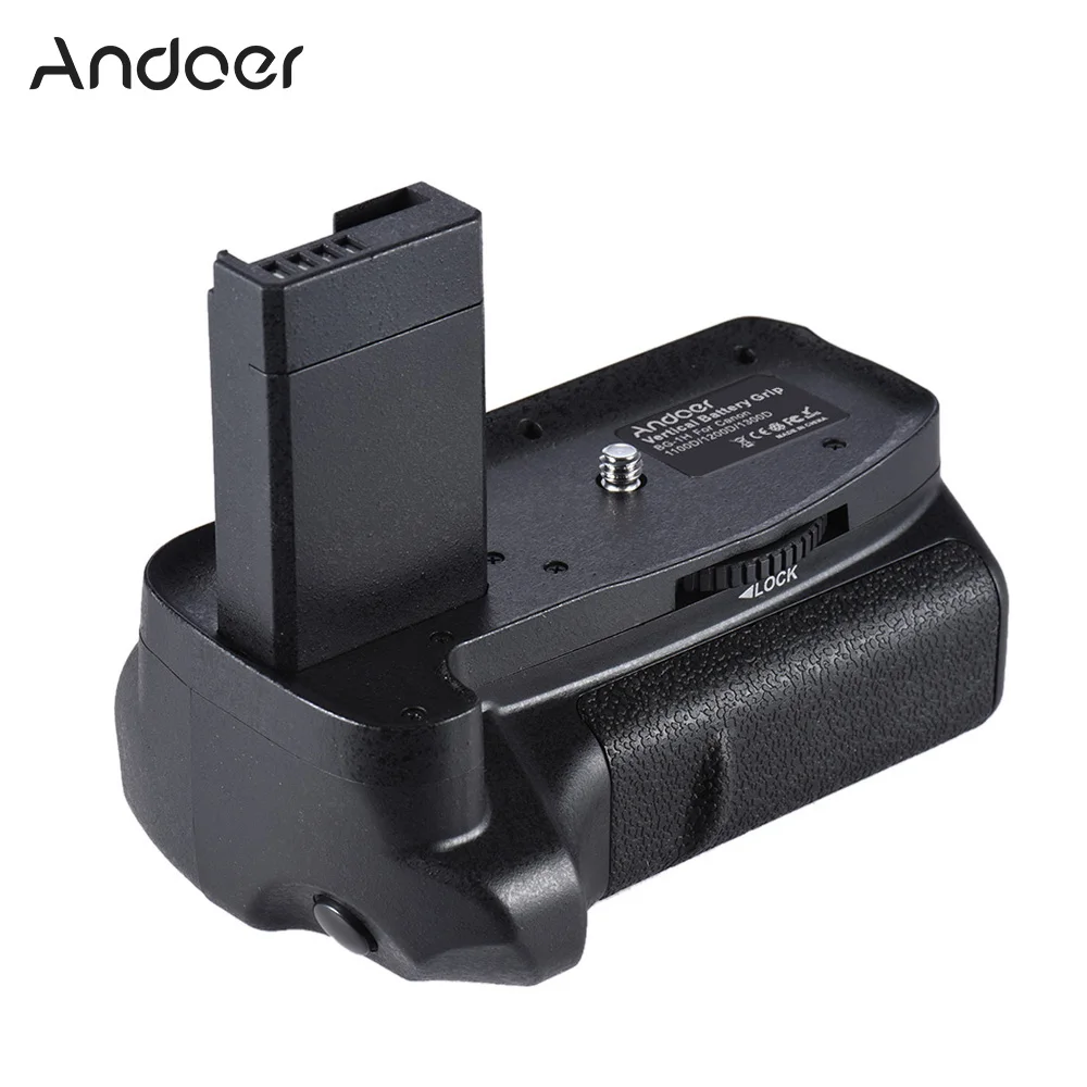 

Andoer BG-1H Vertical Battery Grip For 2 * LP-E10 Battery Grip for Canon EOS 1100D 1200D 1300D / Rebel T3 T5 T6 DSLR Cameras