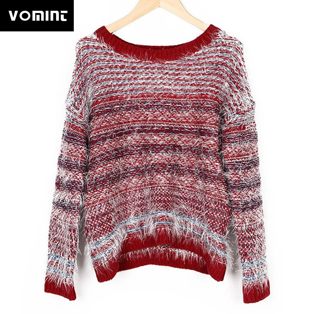 Women's Pullover Sweater Casual College Wind Hedging Mohair Wine Color Loose wild round neck Autumn & Winter S1901
Women's Pullover Sweater Casual College Wind Hedging Mohair Wine Color Loose wild round neck Autumn & Winter S1901