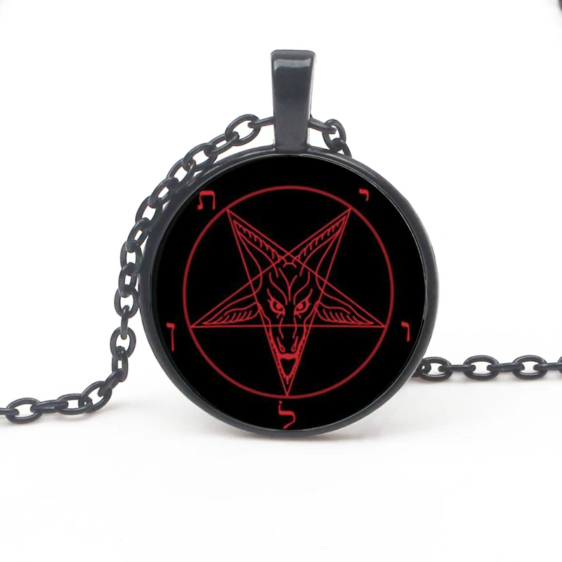 Vintage Red Black Pentagram Pattern Pendant Necklace Goat Devil Baphomet Necklace Satan Men Women Gothic Style Accessories Gifts
Vintage Red Black Pentagram Pattern Pendant Necklace Goat Devil Baphomet Necklace Satan Men Women Gothic Style Accessories Gifts