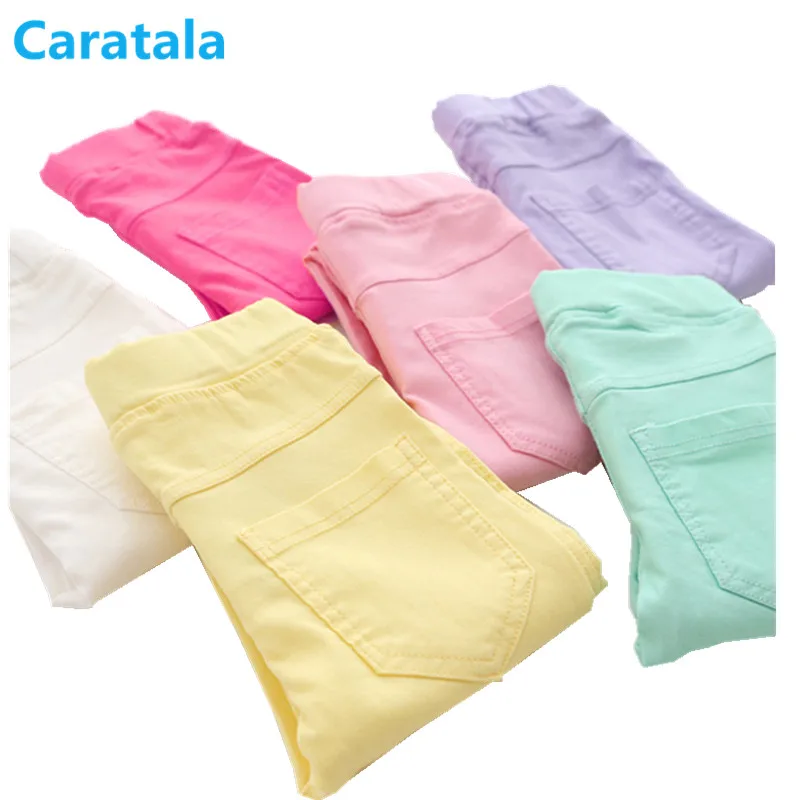 Caratala/8 цветов детские штаны хорошего качества для девочек однотонные
